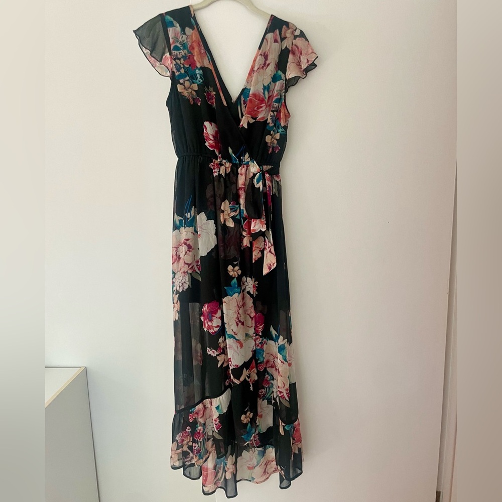 Band of Gypsies Black Floral Maxi Dress